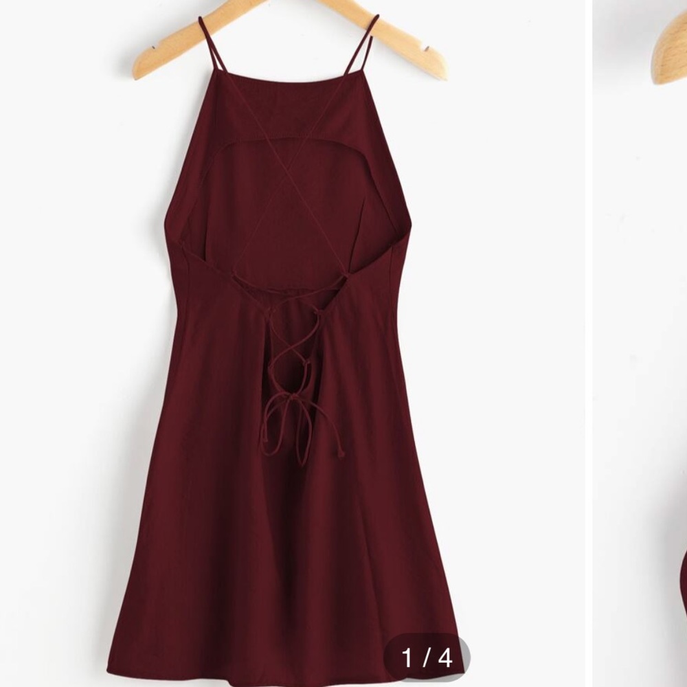 Cross Cross Lace Up Open Back Cami Dress